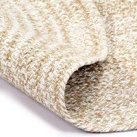 Berkfield Home Handmade Rug Jute White & Natural 90 cm | Size: 100 cm diameter