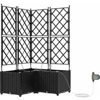 Berkfield Home Garden Planters with Water Irrigation System 3 pcs Black