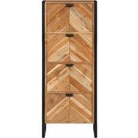 Berkfield Home Beautiful Bathroom Cabinet 40x30x100 cm Solid Wood Acacia & Iron in Brown | Size: 40 x 30 x 100 cm