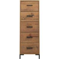 Berkfield Home Decorative Chest of Drawers 42x35x110 cm Solid Pinewood in Brown | Size: 42 x 35 x 110 cm