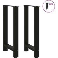 Berkfield Home Modern Coffee Table Legs Black 2 pcs 50x(90-91) cm Steel