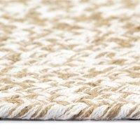 Berkfield Home Handmade Rug Jute White & Natural 90 cm | Size: 100 cm diameter