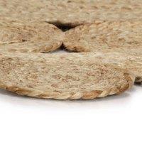 Berkfield Home Handmade Rug Braided Jute 90 cm in Brown | Size: 100 cm diameter