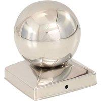 Berkfield Home Post Caps 6 pcs Globe Final Stainless Steel 91x91 mm in Silver