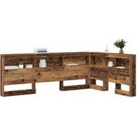 Berkfield Home Storage Headboard with Shelf Old wood 120 cm Engineered wood in Brown