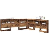 Berkfield Home Storage Headboard with Shelf Old wood 200 cm Engineered wood in Brown