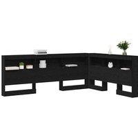 Berkfield Home Storage Headboard with Shelf Black oak 140 cm Engineered wood