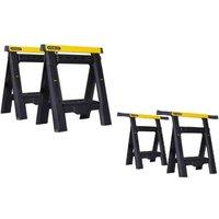 Stanley Adjustable Saw Horse Pack of 2 in Black