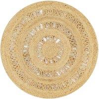 Berkfield Home Handmade Rug Braided Jute 90 cm in Brown | Size: 100 cm diameter