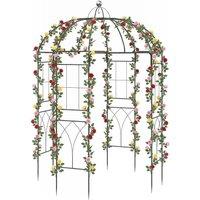 Gymax Metal Gazebo Birdcage Shape 203 x 203 cm Garden Pavilion Plant Trellis in Black