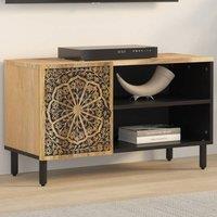 Berkfield Home TV Cabinet 80x31x46 cm Solid Wood Mango in Brown | Size: 80 x 31 x 46 cm
