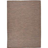 Berkfield Home Outdoor Flatweave Rug 140x200 cm Brown | Size: 100 cm diameter
