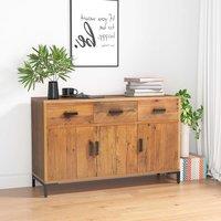 Berkfield Home Sideboard Brown 110x35x70 cm Solid Pinewood | Size: 110 x 35 x 70 cm