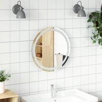 Berkfield Home LED Bathroom Mirror 50 cm Round in Clear