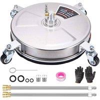 Ventryn 13 Inch Pressure Washer Surface Cleaner with 4 Wheels Floor Cleaner in Silver