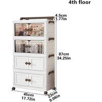 KORVIXA 4 Tiers-87*45*23CM Large Folding Storage Box in White | Size: 0.6m2