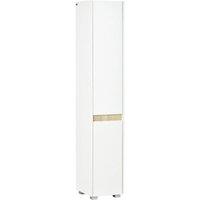 FORGEVIO 5-Tier White Tall Bathroom Cabinet with Adjustable Shelves
