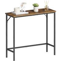 FORGEVIO Rustic Brown Slim Console Table 75x24x75cm | Size: 75 x 24 x 75 cm