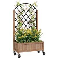 Kelvenix Wooden Raised Bed, Outdoor Planter BoxWooden Raised Bed in Brown | Size: 100g
