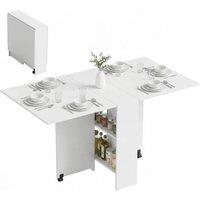 EONLION Foldable Dining Table Kitchen Table in White | Size: 100 cm