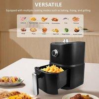 EONLION Compact Air Fryer 3L Manual Toaster in Black | Size: 100 cm