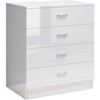 FORGEVIO Chest of 4 Drawers White Home Bedroom Furniture Set Storage Cabinet