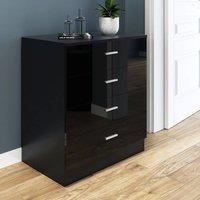 FORGEVIO Chest of 4 Drawers Home Bedroom Furniture Set Storage Cabinet in Black