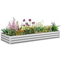 Kelvenix Galvanised Raised Garden Bed in Silver | Size: 100g
