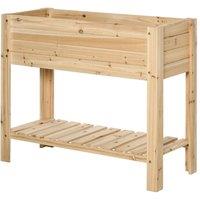 Kelvenix Wooden Raised Garden Bed Plant Stand Box in Brown | Size: 10g
