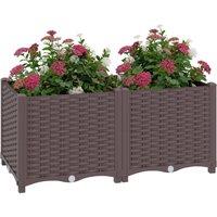 Kelvenix Plastic Raised Garden Bed in Brown | Size: 10g