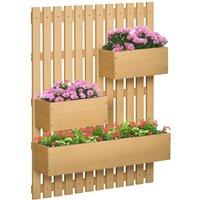 Kelvenix Wooden Garden Planters with Trellis in Brown | Size: 100g