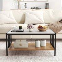 FORGEVIO Rectangular Center Table Faux Marble Accent Cocktail Table