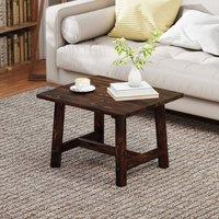 FORGEVIO 100% Solid Natural Wood Mini Coffee Table w/ Sturdy in Brown