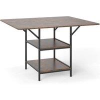 FORGEVIO Rectangular Dining Table 47 Dining Table for 4-6 Coffee in Brown
