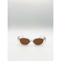 SVNX Women's Cat-Eye Sunglasses with Side Detail in Nude