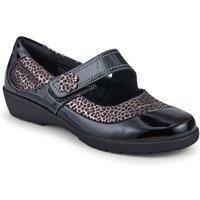 Pavers Women's Cushioned Touch-Fastening Mary Janes in Black | Size: 3
