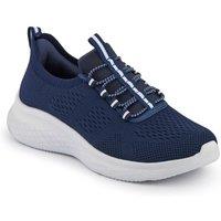 Pavers Women's Wide Fit Easy Step In Bungee Lace Trainers in Navy | Size: 9