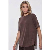 Busem Women's Loose Fit Crew Neck T-Shirt in Chocolate | Size: Medium