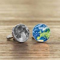 Uniqueful Men's Personalised Daddy Love You To The Moon Silver Finish Cufflinks