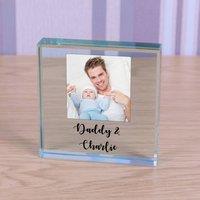 Uniqueful Men's Personalised Daddy & Glass Token New Baby Gift for Dad in Clear