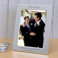Uniqueful Men's Personalised Best Man Silver Plated Picture Frame 7 x 5 Wedding Gift