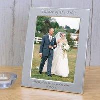Uniqueful Men's Personalised Father of the Bride Silver Plated Picture Frame 7 x 5