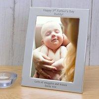 Uniqueful Men's Personalised Happy 1st Father's Day Daddy Silver Plated Frame