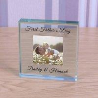 Uniqueful Men's Personalised Love You Dad Daddy Glass Token Fathers Day Gift in Clear