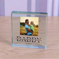 Uniqueful Men's Personalised Daddy Love You To The Moon Glass Token Fathers Day Gift in Clear