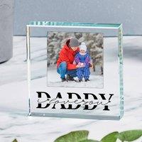 Uniqueful Men's Personalised Daddy Love You Glass Token Fathers Day Gift for Dad in Clear