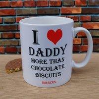 Uniqueful Men's Personalised Love Daddy More Than . . . Mug Fathers Day Gift for Dad in White