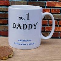 Uniqueful Men's Personalised No. 1 Daddy Mug Fathers Day Gift for Dad in White