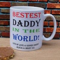 Uniqueful Men's Personalised Bestest Daddy in the World Mug Fathers Day Gift for Dad in White