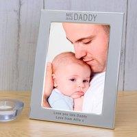 Uniqueful Men's Personalised ME & DADDY Silver Plated Picture Frame 6x4 New Baby Dad